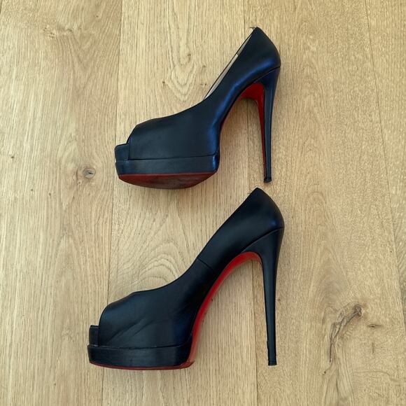 Christian Louboutin Stiletto Pumps Palais Royal Size 41 Black Red - Picture 3 of 10